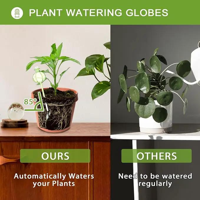 2 PCS Plant Self Watering Globes 8.9 Inch Plant Watering Devices Colorful Glass Self Watering Planter Insert for Indoor Outdoor Plants by GreenHaven Gardens