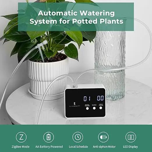 THIRDREALITY Zigbee Smart Watering Kit for Potted Plants, Indoor Plant Watering System, Hub Required, Compatible with Echo Devices with Zigbee Hub Built-in, Home Assistant, SmartThings, Hubitat, Homey by GreenHaven Gardens