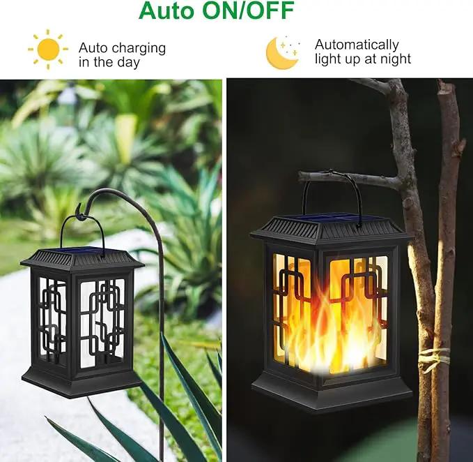 Solar Lanterns Outdoor Waterproof, Hanging Solar Lights for Outside Black Hanging Solar Powered Lantern Decorative for Garden Yard Patio, 1 Pack by GreenHaven Gardens