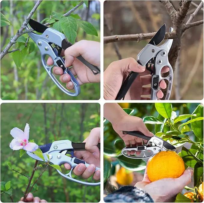 Garden Clippers, Premium Germany Pruners, Work 3 Times Easier, Professional Pruning Shears, Cutting Rose, Flower, Hedge, Stem, Sharp Scissors Gardening Tools, Arthritis Weak Hand Snips by GreenHaven Gardens
