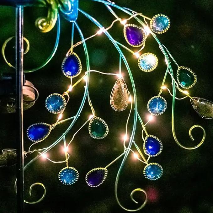 VEWOGARDEN Metal Peacock Solar Garden Lights Stakes - Waterproof Landscape Path Lights for Outdoor Patio Lawn Yard Decorations (38"*14"*2.5")Outdoor by GreenHaven Gardens