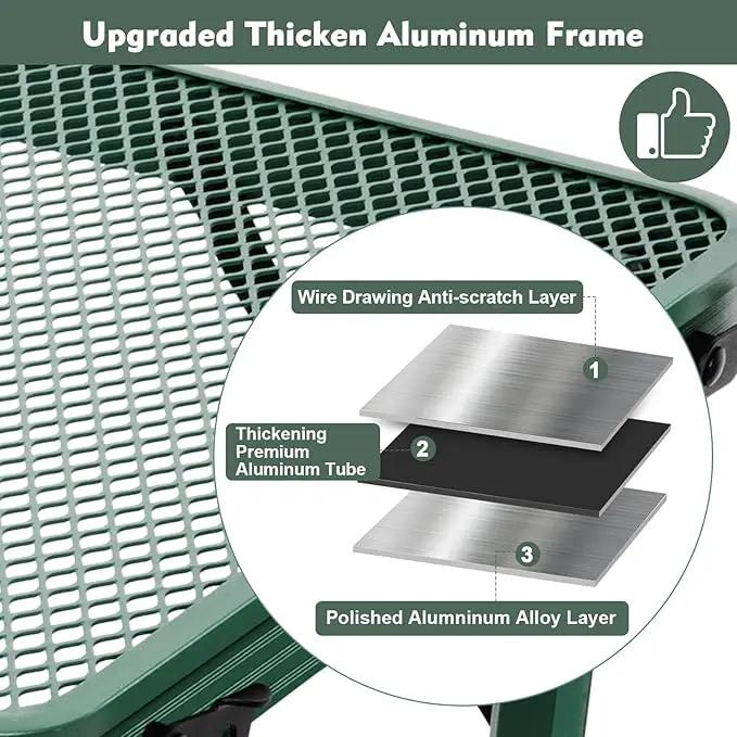 Square Folding Table, Easy for Storage, Compact and Portable Picnic Table for Grill, Outdoor Camping, Garden, Patio, Dining, BBQ, Party, Market and Card Table, 27.2 L×27.2W inches by GreenHaven Gardens
