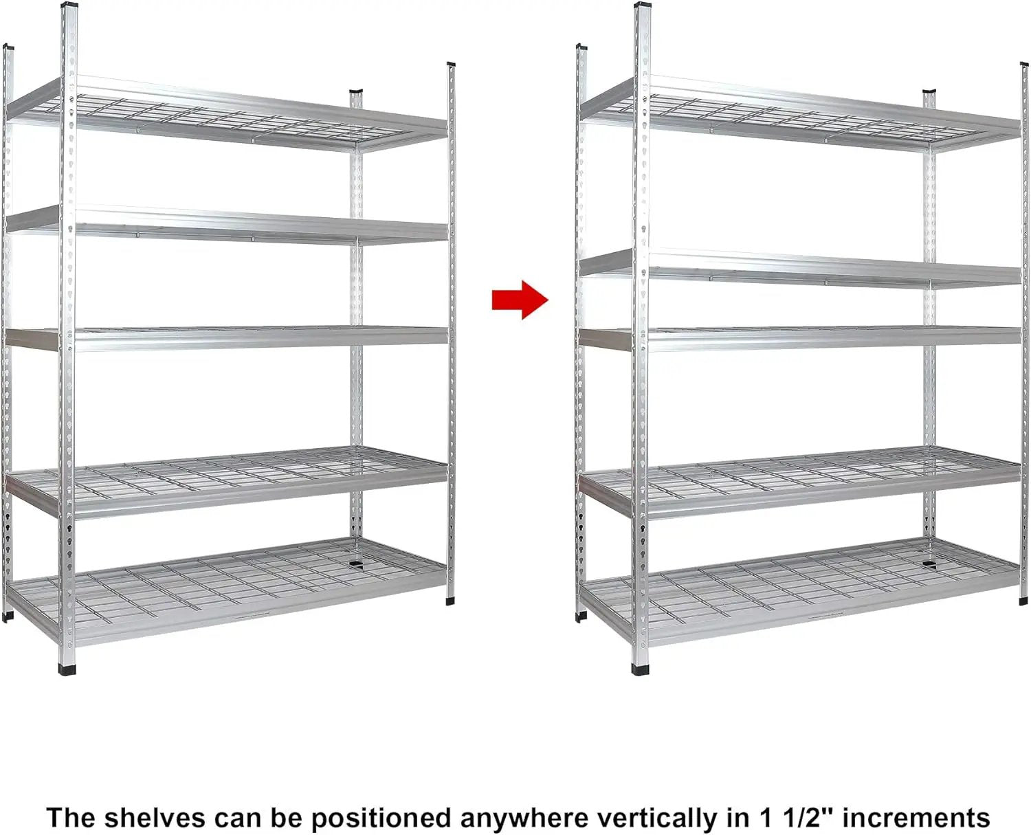 Amazon Basics 4000IBS Heavy Duty Adjustable Storage Shelving Unit, 5 Shelf, High-Grade Aluminum, Silver, 60 x 24 x 78 Inch by GreenHaven Gardens