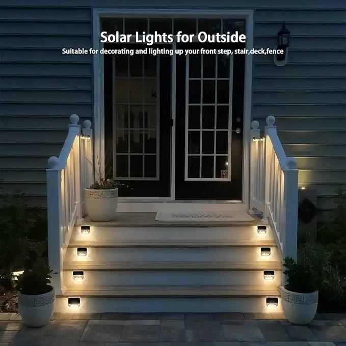 Solar Outdoor Lights 8 Pack, Solar Fence Deck Lights, Waterproof Powered Outside Lighting for Step Railing Wall Pool Stair Yard Garden Patio Pool Decorations by GreenHaven Gardens