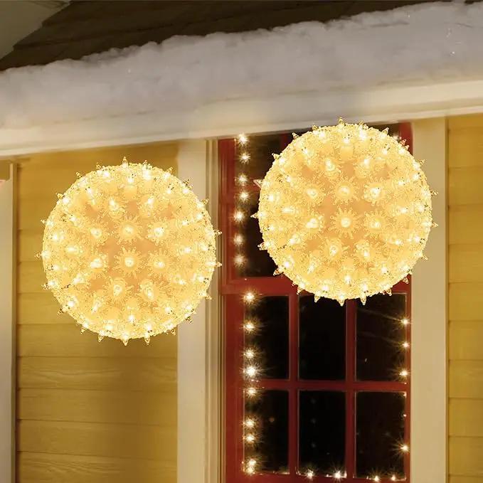 Brightown 6” Christmas Lights Ball Outdoor Sphere Lights 100 Replaceable LED Bulbs Plug in for Xmas Indoor Party Wedding Home Commercial Decorations by GreenHaven Gardens