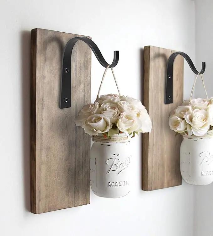 Mkono 10 Pack Iron Wall Hooks for Hanging Plant Lanterns, Plant Hanger Fence Metal Bracket for Bird Feeders, Wind Chimes, Mason Jar Sconces, Light Outdoor Indoor Rustic Home Decor, 3 Inch by GreenHaven Gardens