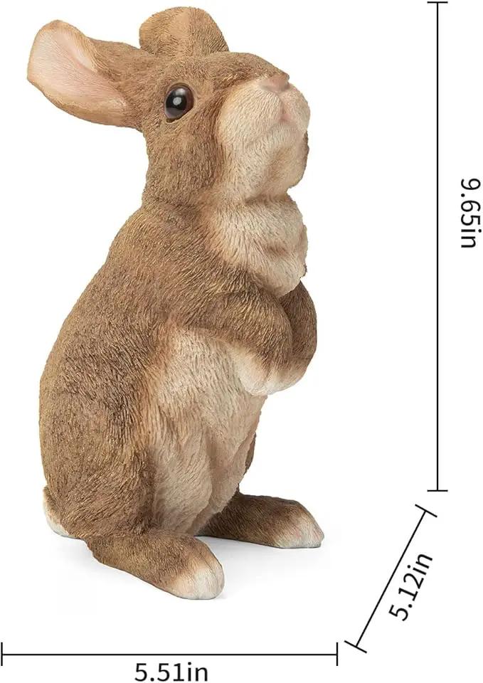 Bunny Statue Garden Statues Rabbit Figurines Decor Outdoor Polyresin Easter Decorations Bunnies Gifts Home House Kitchen Figurine Patio Lawn Yard Art Housewarming Funny Decoration 9.5inch by GreenHaven Gardens