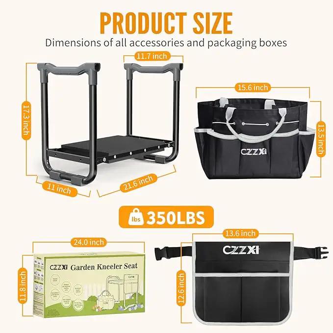 Garden Kneeler and Seat, Wider and Thicker Kneeling Pad Heavy Duty Gardening Stool with Gardening Tool Pouch and Bag, Garden Bench/Chair Gifts for Women, Seniors by GreenHaven Gardens