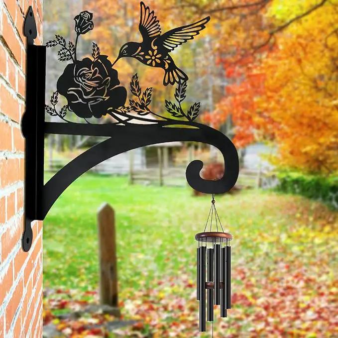 Hanging Plant Hanger Bracket Plant Hooks for Hanging Baskets Heavy Duty Decorative Hummingbird Silhouette Wall Mounted Hanging Plant Hangers Outdoor for Flower Pot Bird Feeder Wind Chimes by GreenHaven Gardens