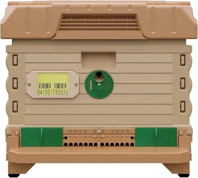 Ergo Insulated 10 Frame Bee Hive Set [NO Frames Included] (Single Hive, Tan Body Green Entrance) by GreenHaven Gardens