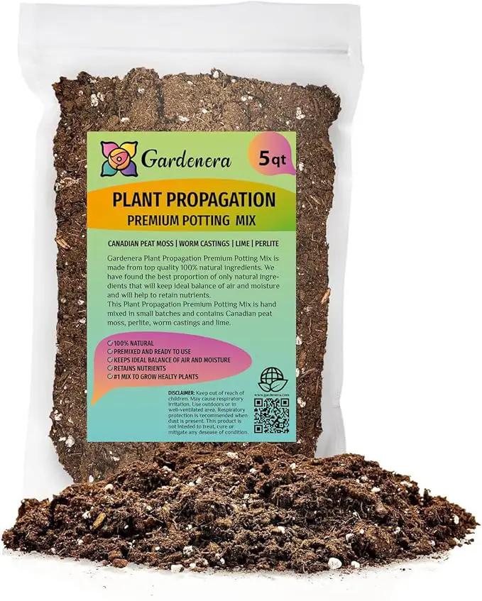 Organic Plant Propagation Premium Potting Mix - Achieve Ideal Air and Moisture Balance - 5 Quart by GreenHaven Gardens