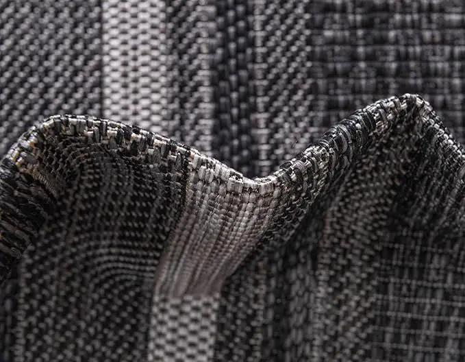Unique Loom Outdoor Border Collection Area Rug - Soft Border (8' x 11' 4" Rectangle Black/Ivory) by GreenHaven Gardens