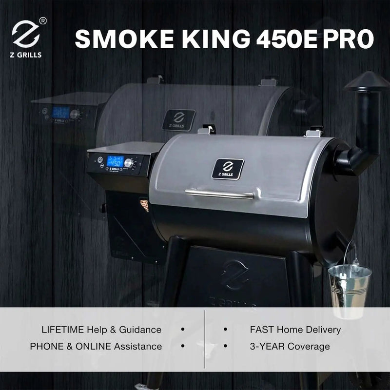 Z GRILLS Wood Pellet Grill Smoker with PID 2.1 Controller, 450°F Max Temperature, 8-in-1 BBQ Grill, 459 Square Inches Cook Area, Meat Probes, Rain Cover (450E PRO) by GreenHaven Gardens