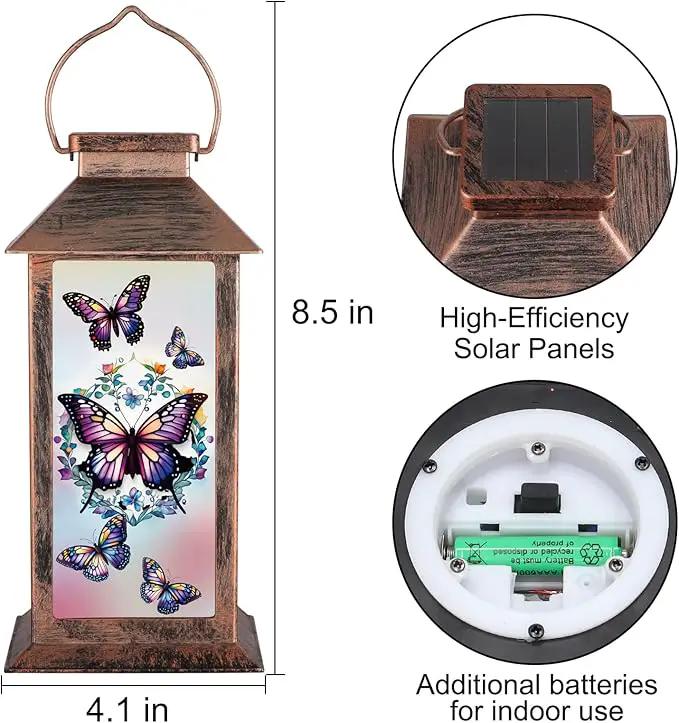 Solar Lantern Outdoor Waterproof Butterfly Garden Decor Birthday Gifts for Women Mom and Grandma Solar LED Plastic Decorative Hanging Light for Yard(Butterfly) by GreenHaven Gardens