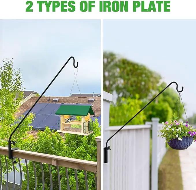 ERYTLLY Heavy Duty Deck Hook Wall Mounted Hook, Extensible and Adjustable Deck Hook with 2" Non Slip Horizontal Clamp for Hanging Bird Feeder, Plants, Suet Baskets,Wind Chimes,Lanterns and More by GreenHaven Gardens