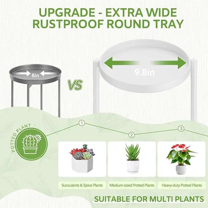 iDavosic.ly 7 Tier Large Plant Stand Indoor, 10 Inch Wide Tall Corner Metal Plant Stands Outdoor for Multiple Plants, Folding Tiered Flower Display Holder Rack Shelf, White by GreenHaven Gardens