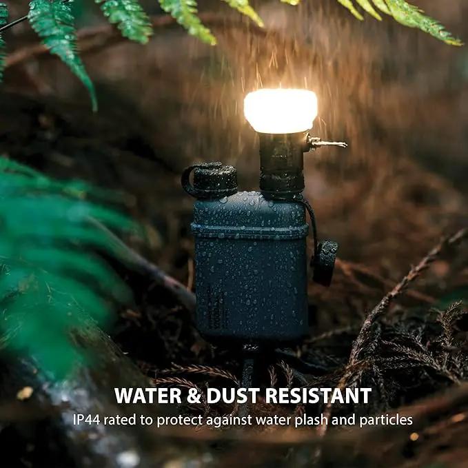 ELECOM NESTOUT Outdoor Camping LED Lantern w/ Mini Tripod, Dimmable USB Powered Soft LED Light, IP44 Water Dust Resistant, 10-350 Lumen, Portable Lamp for NESTOUT Power Bank, Black (LAMP-1) by GreenHaven Gardens