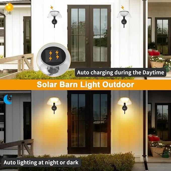 Aqonsie Solar Barn Lights Outdoor with 3 Lighting Modes & Motion Sensor, Attractive Solar Wall Lights Outdoor, Waterproof Outdoor Solar Light for Chicken coop, Barn, Shed, Garden, Porch, Yard, 2 Pack by GreenHaven Gardens