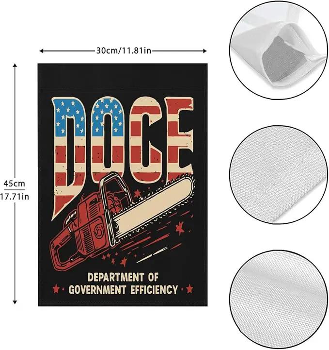 Chainsaws For Bureaucracy D.O.G.E US Flag Garden Flags 12x18 Double Sided Funny Banner for Indoor by GreenHaven Gardens