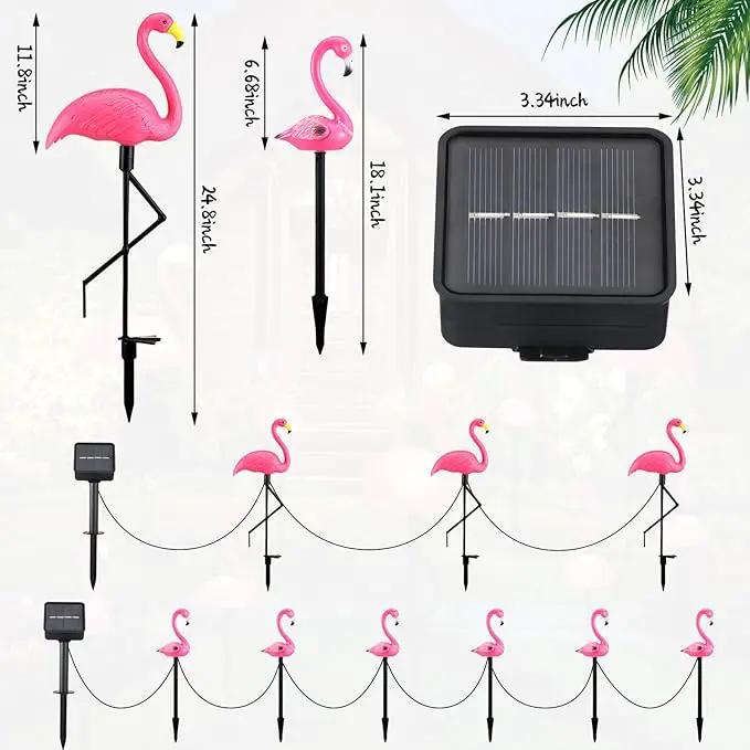 9 Pcs Flamingo Solar Lights LED Flamingo Stake Lights Waterproof Flamingo Lights for Outdoor Pink Yard Lawn Garden Ornaments Patio Pond Ground Backyard Decor Pathway Outside Decorations by GreenHaven Gardens