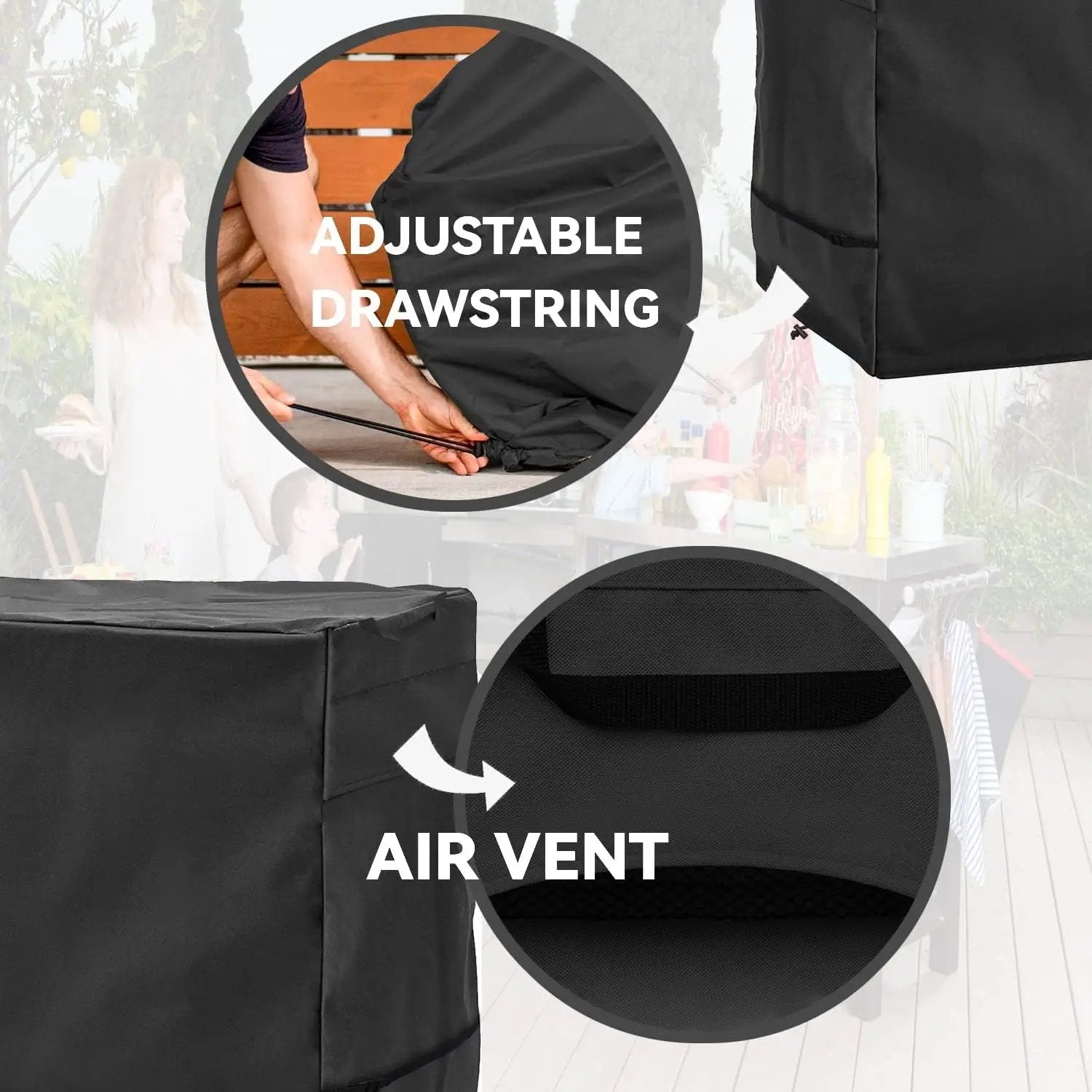 Outdoor Prep Table Cover - Heavy Duty Waterproof Cover for Outdoor Stainless Steel Table,Black by GreenHaven Gardens