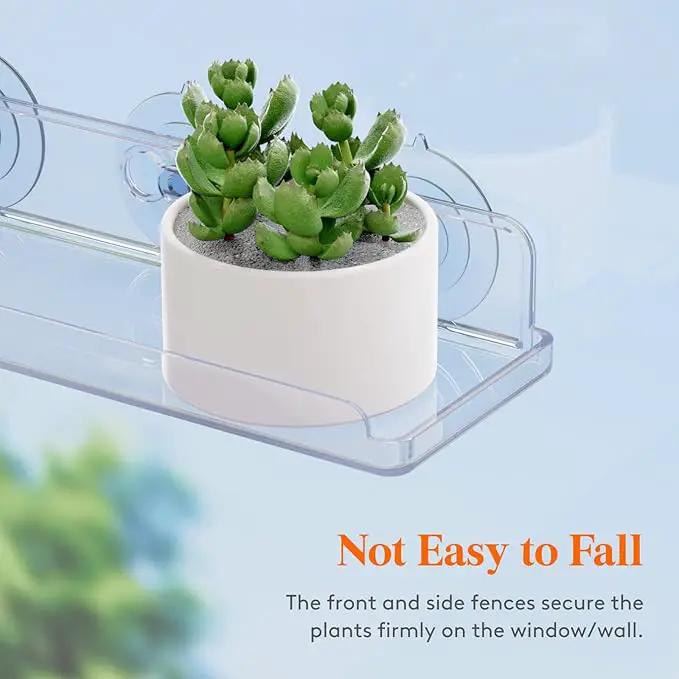 Lifewit Window Plant Floating Shelves 15 inch, 2 Pack Acrylic Suction Cup Shelf, Window Sill Extender for Indoor Succulent Plants, Micro Greens, Seed Starter Pots, Herb Planters by GreenHaven Gardens
