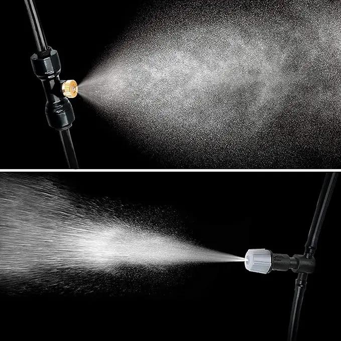 Bonviee Misters for Outside Patio, 100FT Misting Cooling System for Patio, 100FT (30M) Misting Line+28 Mist Nozzles+3/4" Brass Adapter, Pre-Assembled Garden & Greenhouse Watering System by GreenHaven Gardens