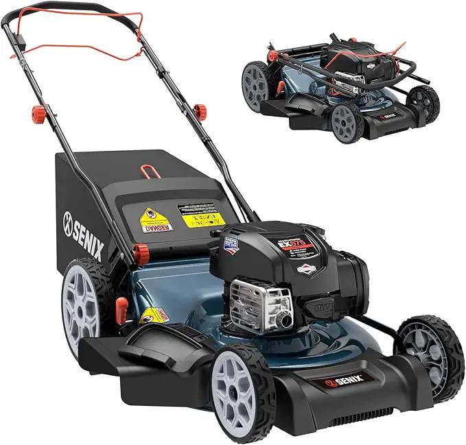 SENIX Gas Lawn Mower, 22" Self Propelled Gas Powered Lawnmower with 163cc B&S 4-Cycle Engine, 3-in-1 Walk-Behind Push Lawn Mower, 6-Position Height Adjustment by GreenHaven Gardens