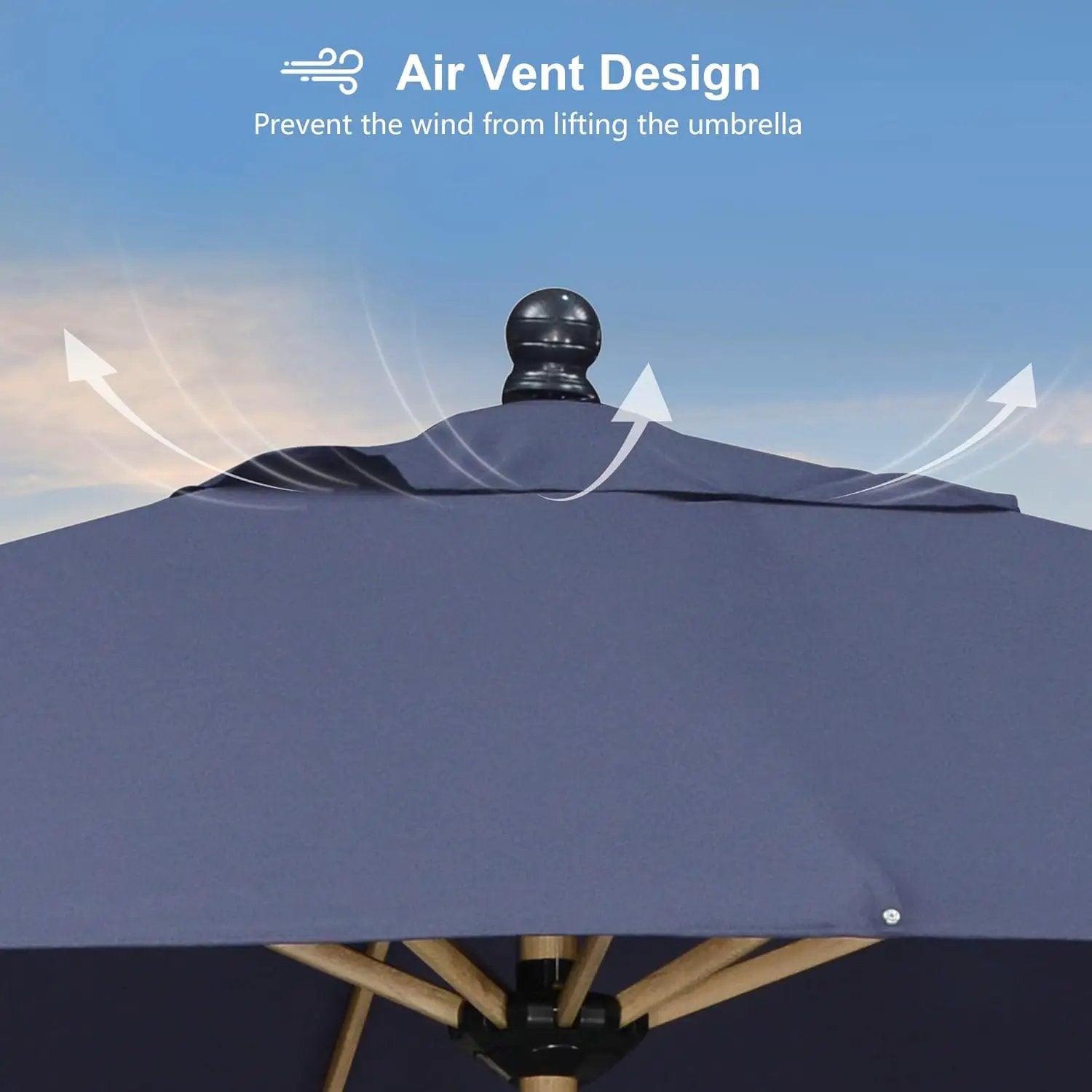 PURPLE LEAF 10' x 10' Square Patio Umbrella with Base Outdoor Umbrella Market Umbrella with Crank & 8 Ribs Aluminum Outdoor Table Umbrella for Pool Deck Backyard, Navy Blue by GreenHaven Gardens