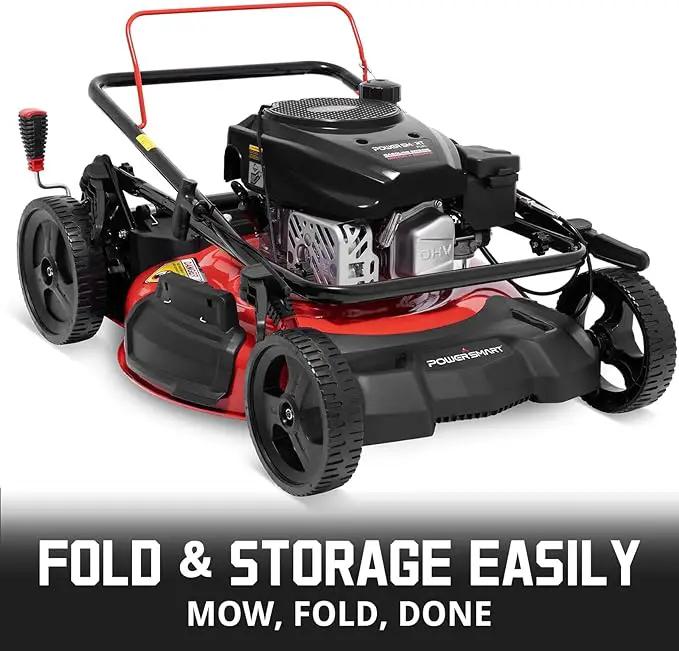 PowerSmart Gas Lawn Mower 21-Inch 144cc OHV Engine 3-in-1 Push Mower with Bagging by GreenHaven Gardens