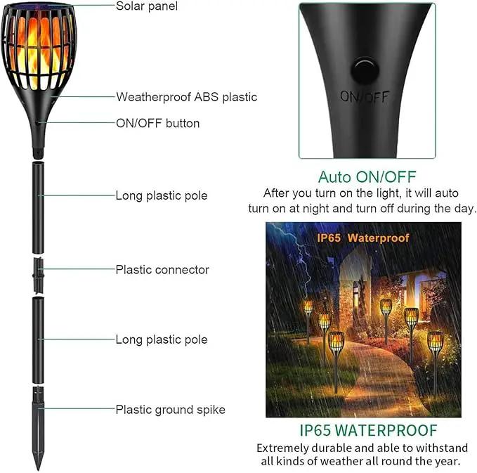 Solar Lights Outdoor, 43" Flickering Flames Torch Light Solar Garden Lights Waterproof Landscape Lighting Dusk to Dawn Auto On/Off Security Torch Light for Yard Patio Driveway, 4Pack by GreenHaven Gardens