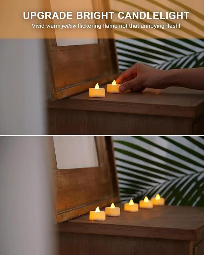 BEICHI Flameless Candles, 24Pack Battery Operated Candles, LED Tea Lights Candles Battery Operated, Flickering Fake Candles for Wedding Halloween Christmas Diwali- Warm Yellow by GreenHaven Gardens