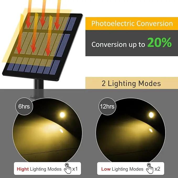 T-SUN Solar Spotlights, 4-in-1 Solar Landscape Spot Lights Outdoor Waterproof Auto ON/Off 5W Separate Solar Panel LED Lights, Solar Lights for Garden, Yard, Driveway, Pool Area(Warm White-3000K) by GreenHaven Gardens