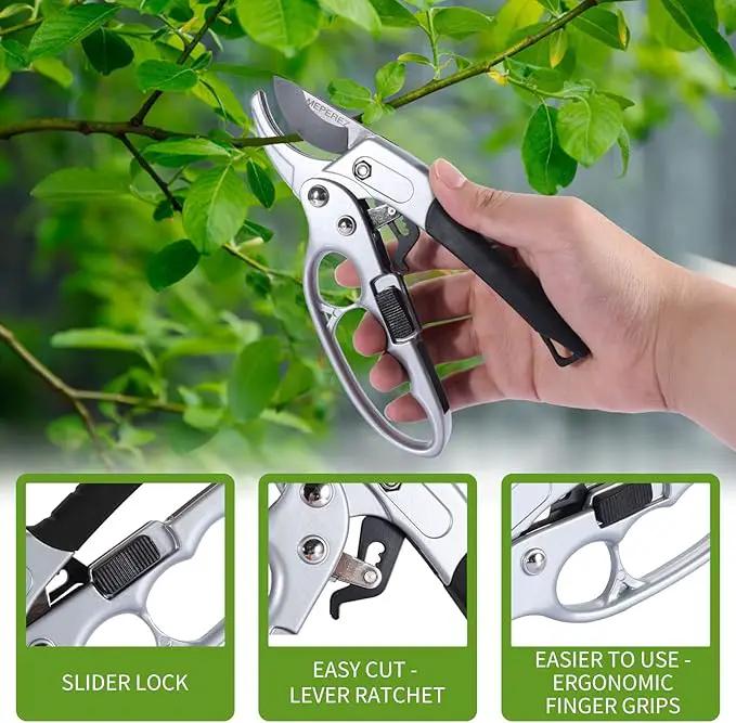 Ultra Sharp Germany Steel Pruning Shears - Cuts 3X Easier, Weak Hand Arthritis Snips, Rust-Resistant, Effortlessly 1-Inch Cut Capacity Garden Scissors, Ergonomic Handle (Black) by GreenHaven Gardens