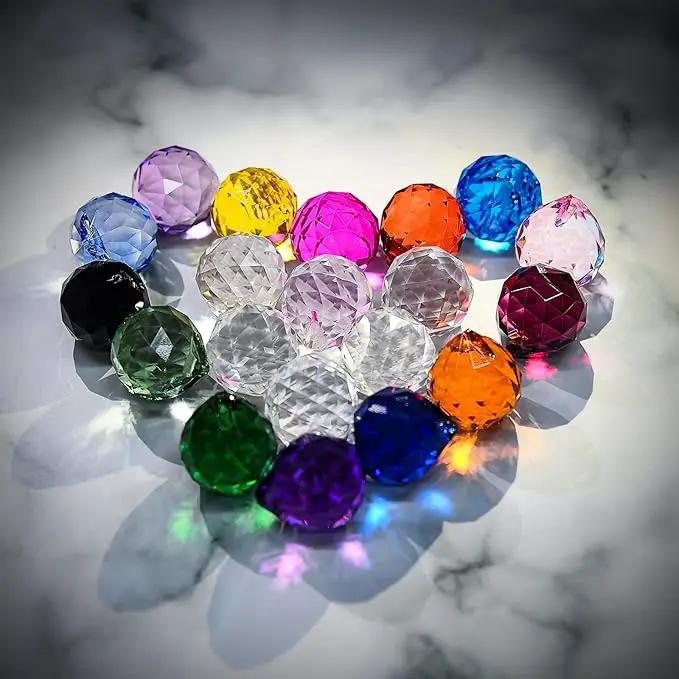 MerryNine 30mm/1.18" 15 Pack Crystal Ball Prism Sun Shine Catcher Rainbow Pendants Maker, Hanging Crystals Prisms for Windows, for Feng Shui (Multicolor) by GreenHaven Gardens