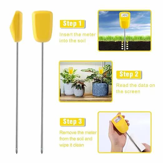 Soil Moisture Meter Long Stem Deep Use, Plant Hygrometer, Water Monitor Tester, for Garden, Flower pots, Lawn, 2 Pack by GreenHaven Gardens