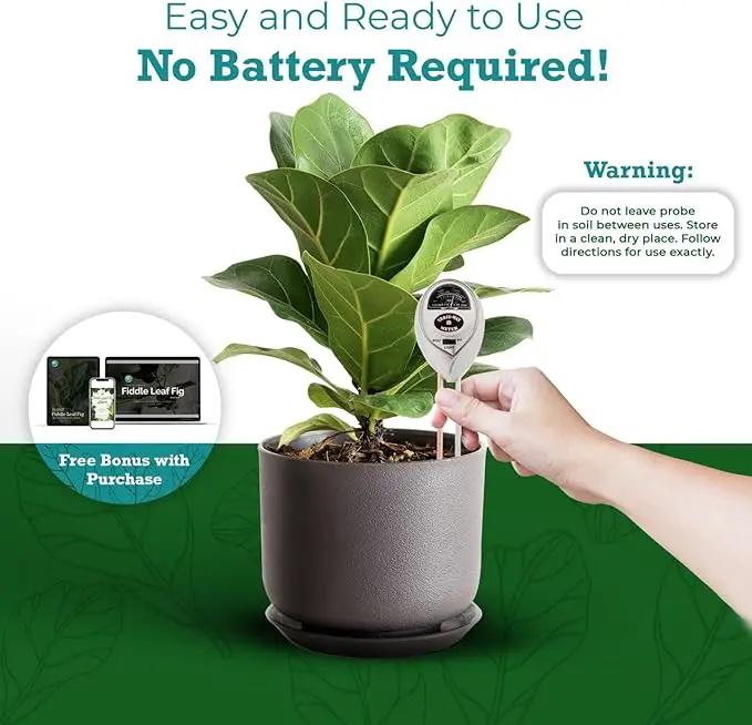 Houseplant Resource Center Fiddle Leaf Fig 3-in-1 Soil Moisture Meter for Plants – Best Indoor Plant Water Meter for Potted Houseplants - Light & Moisture Sensor Probe for Optimal Growth by GreenHaven Gardens