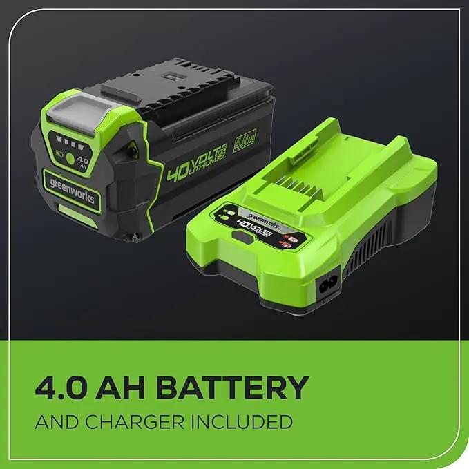 Greenworks 40V 8" Brushless Edger, 4.0Ah USB Battery and Charger Included by GreenHaven Gardens
