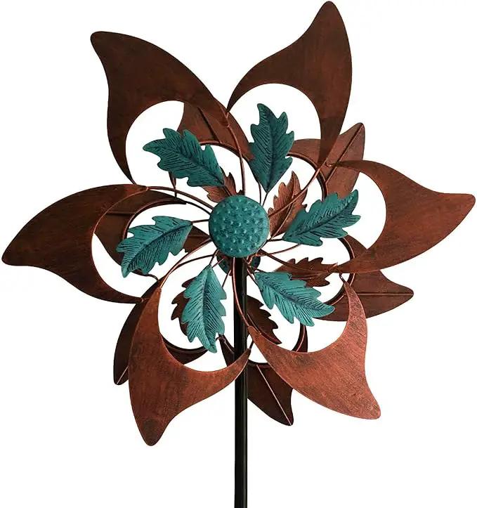 360 Degrees Metal Swivel Classical Two-Color Windmill Large Wind Spinner for Patio Lawn Outdoor Yard Lawn Garden 70x20 Inches by GreenHaven Gardens