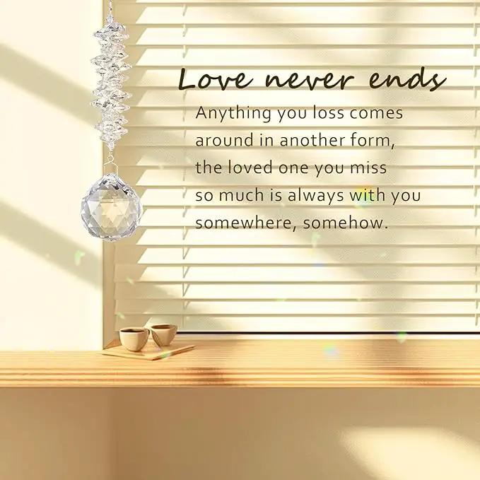 Sympathy Gifts for Loss of Loved One, Unique Memorial Gifts, Bereavement Gift Ideas for Loss of Mom Dad Son, Sun Catchers Indoor Window, Christmas Decor, 40mm Crystal Ball Sun Catcher by GreenHaven Gardens