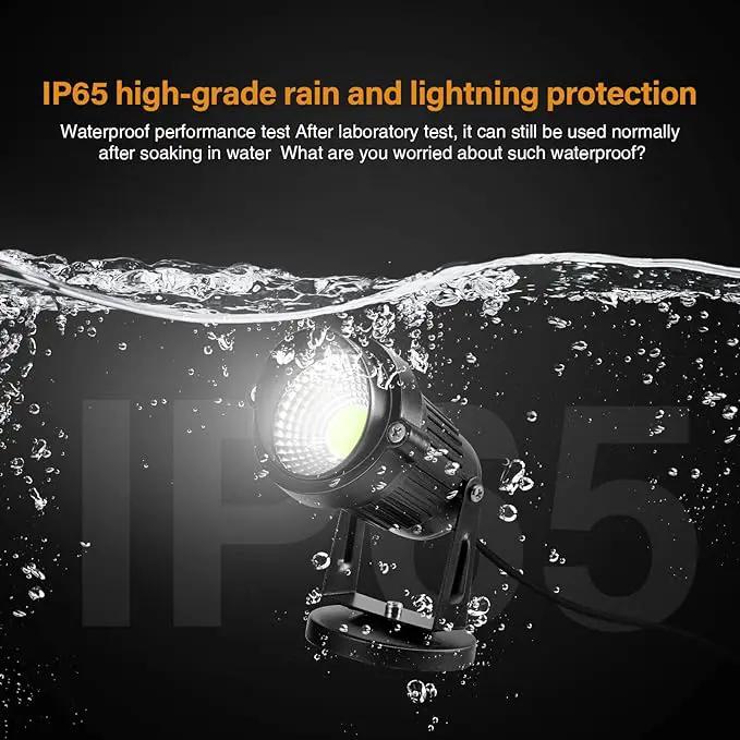 LemonBest Landscape Lights - 5W 110V Outdoor Spotlight - Waterproof IP65-3000K Cool White LED Landscape Lights - 5ft Cable for Yard Garden Patio Driveway House (Include Spike) (4 Pack) by GreenHaven Gardens