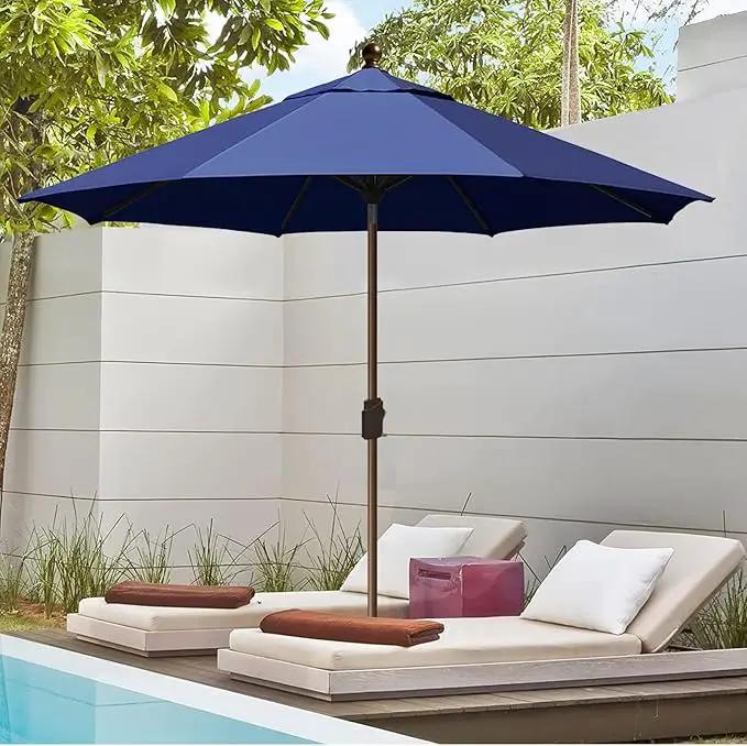 EliteShade USA 10-Year-Non-Fading 10Ft Market Umbrella Patio Umbrella Outdoor Table Umbrella with Ventilation, Navy Blue by GreenHaven Gardens