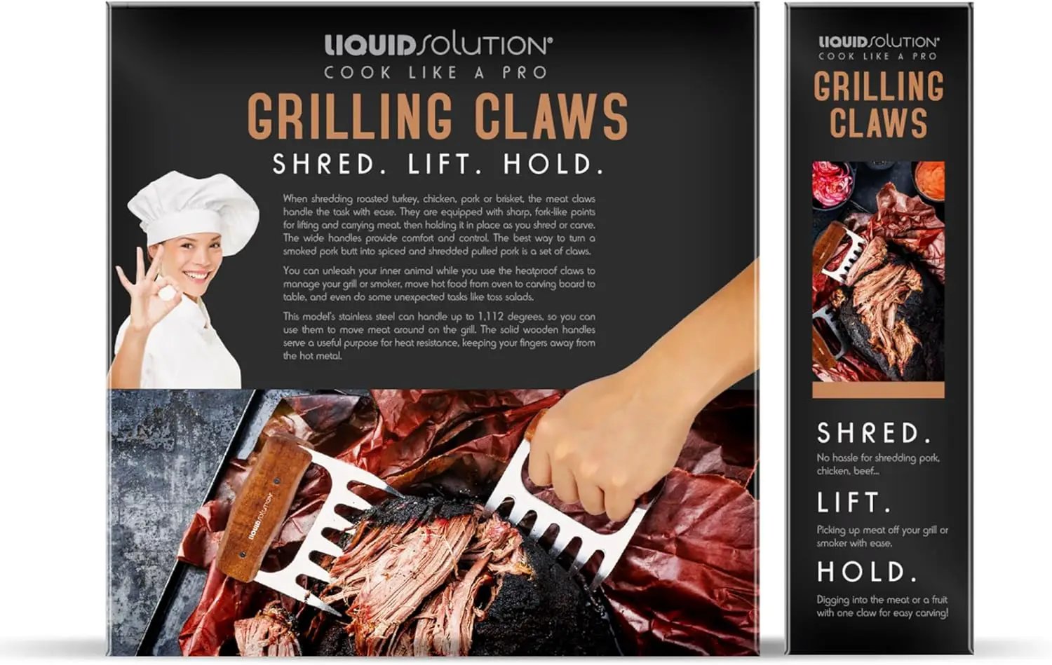 Premium 18/8 Stainless Steel Meat Shredder Claws with Wooden Handles: Effortlessly Shred, Pull, and Serve Pork, Turkey, Chicken, and Brisket! by GreenHaven Gardens