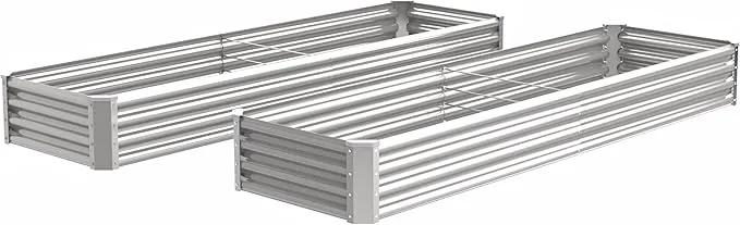 6X2X1FT-2P Galvanized Raised Garden Beds Outdoor,Planter Raised Beds for Gardening, Vegetables, Flowers,Large Metal Garden Box,Deep Plant Flower pots Outdoor. by GreenHaven Gardens