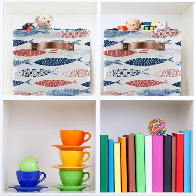 Fish Rectangular Storage Basket Organizer Bin Shelf Baskets For Clothes Gifts For Home Office Dorm by GreenHaven Gardens