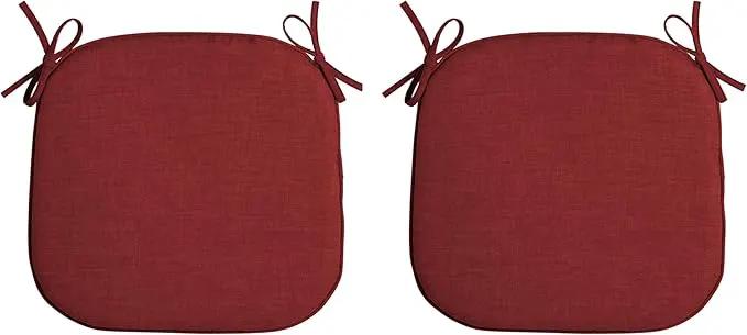 Arden Indoor/Outdoor Foam Seat Pad, 2 Pack, 17 x 16, Patio Cushion, Water Repellent, Fade Resistant, Foam Cushion Ruby Red Leala by GreenHaven Gardens