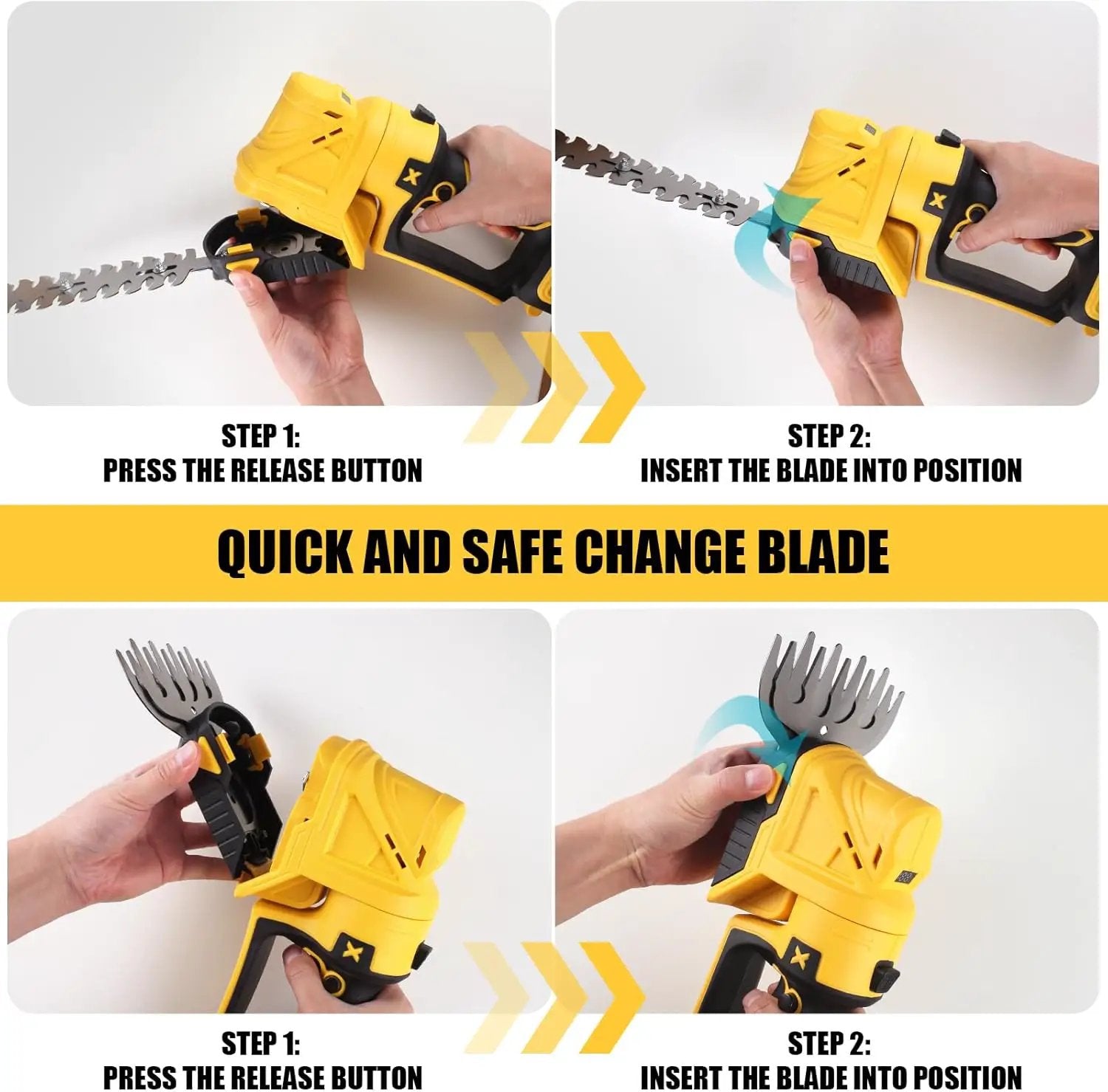 Cordless Hedge Trimmer, Grass Trimmer, 2 in 1 Handheld Electric Bush Trimmer Compatible with Dewalt 20v Battery (No Battery), Grass Trimmer, Bush Trimmer & Grass Shears by GreenHaven Gardens