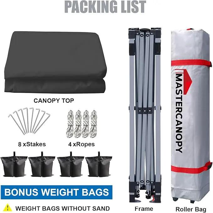 MASTERCANOPY Durable Pop-up Canopy Tent with Roller Bag (10x10, Dark Gray) by GreenHaven Gardens