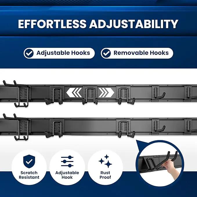 48'' All-Metal Garage Tool Organizer Wall Mount – Heavy-Duty Tool Rack Holds 450 lbs, Adjustable Hooks for Garage, Yard, and Garden Equipment by GreenHaven Gardens