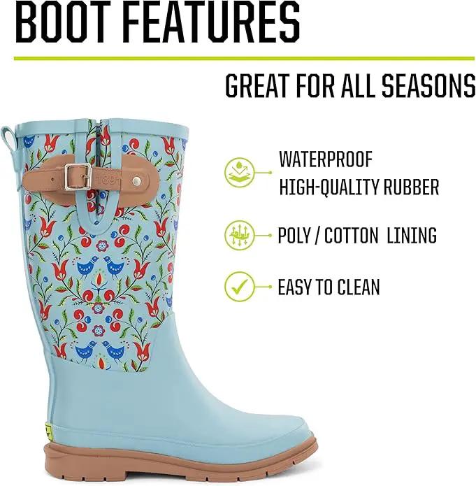 Western Chief Women's Tall Waterproof Rain Boot Outdoor Garden Shoes by GreenHaven Gardens